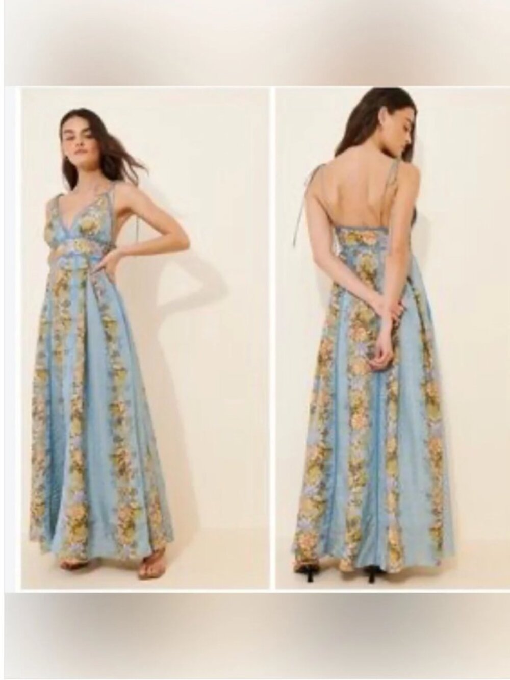 Bhanuni Anthropologie Veil Maxi Floral Lace trim Dress size XS